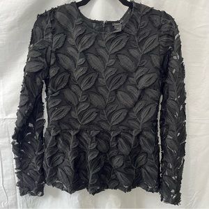 Ann Taylor Size 2 Beautiful Black Lace Peplum Top